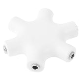 Conector divisor de audio para auriculares de 6 puertos con cable de audio de 3,5 mm, compatible con teléfonos, tabletas, auriculares, reproductor de MP3, estéreo para automóvil o hogar y más